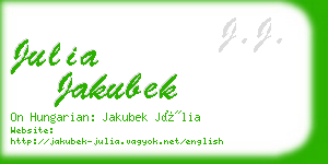 julia jakubek business card